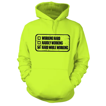 Working Hard - Safety Yellow Hoodie Armed American Supply