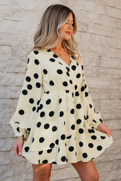 Kataleya Polka Dot Puff Sleeve Mini Dress