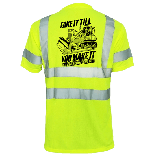 Blue Collar George Fake It - Reflective Safety T-Shirt Armed American Supply