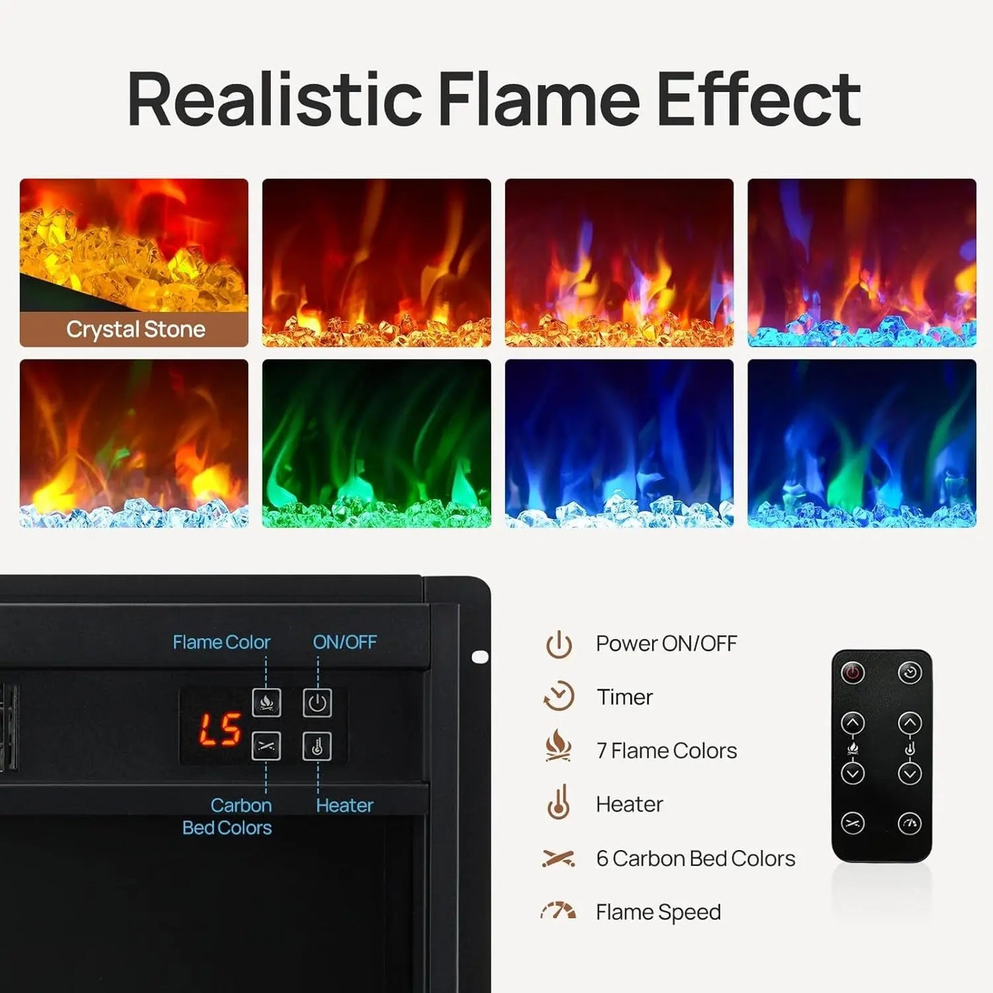 White Fireplace TV Console With LED EntertainmentCenter ShipItFurniture