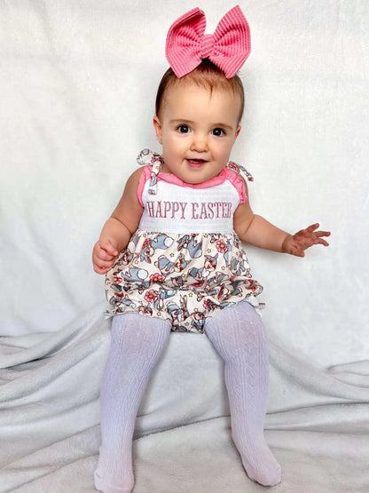 Smocked happy easter thumper tie romper - Get it from Bo