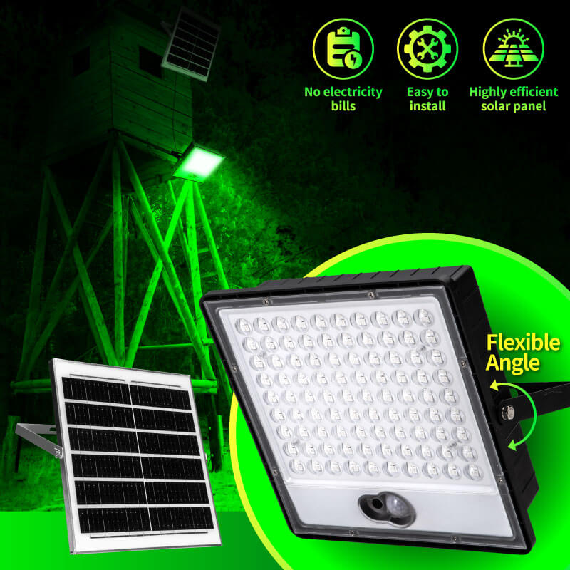 Solar Green Floodlight for Night Hunting -10,000 lumens Langy Solar Lights