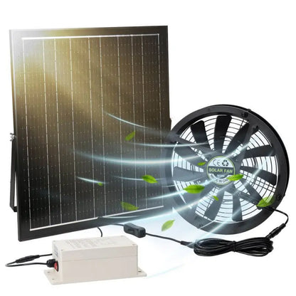 10" Solar Exhaust Intake Fan with Battery & 42W Solar Panel Langy Solar Lights