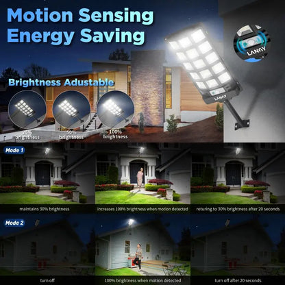 60W 90W Solar Outdoor Dusk to Dawn Lights with Remote Control Langy Solar Lights