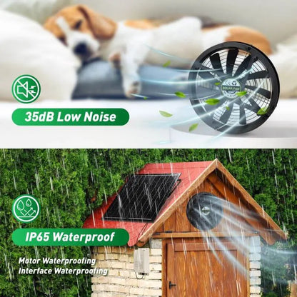 10" Solar Exhaust Intake Fan with Battery & 42W Solar Panel Langy Solar Lights