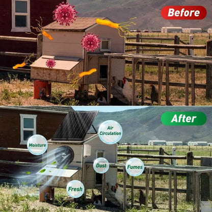 10" Solar Exhaust Intake Fan with Battery & 42W Solar Panel Langy Solar Lights