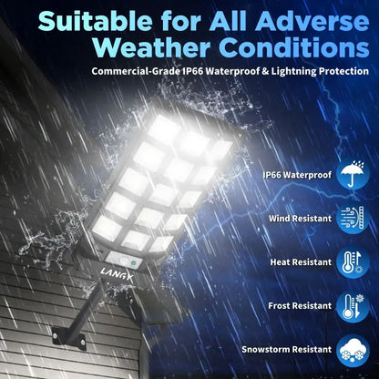 60W 90W Solar Outdoor Dusk to Dawn Lights with Remote Control Langy Solar Lights