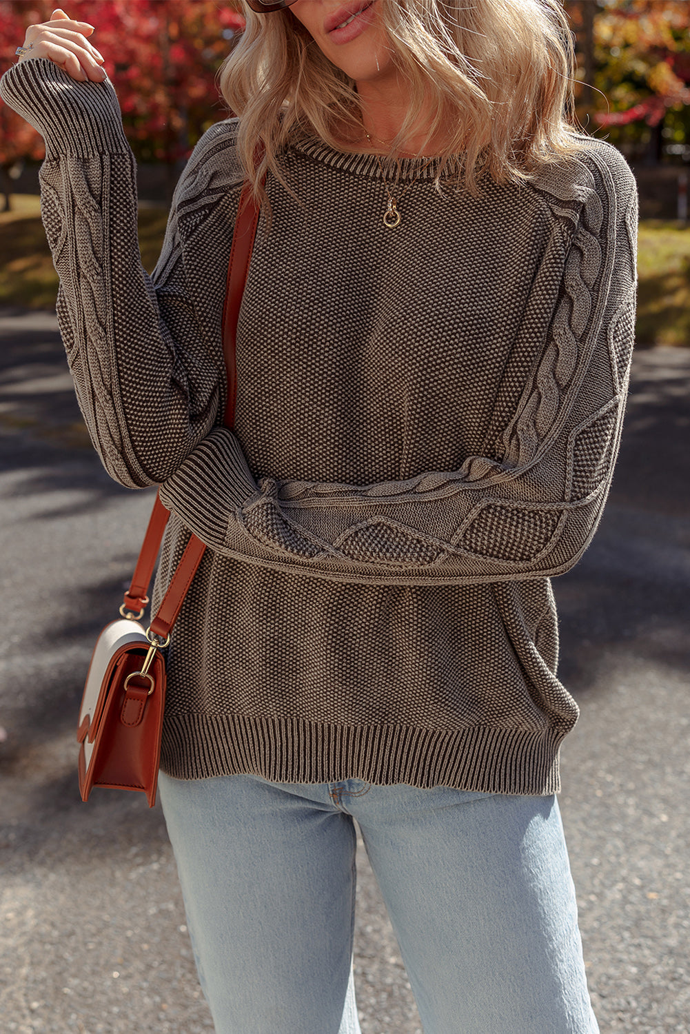 Aria Knit Sleeve Casual Sweater