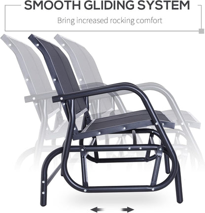 Two Person Outdoor Glider Bench with Steel Frame ShipItFurniture