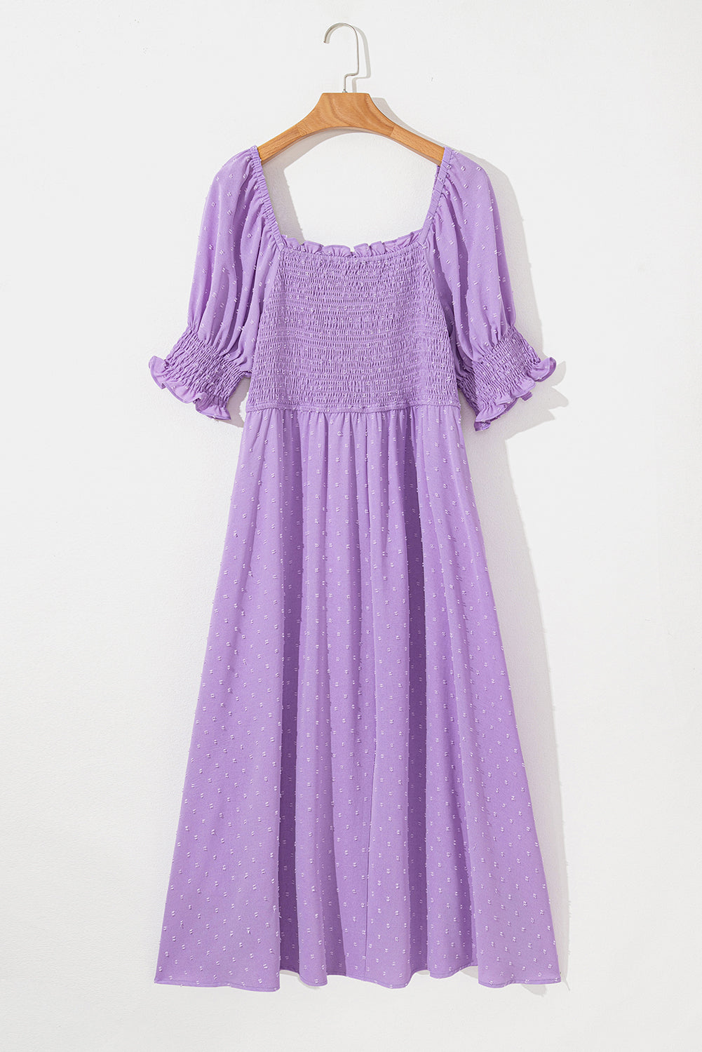 Marley Plus Size Swiss Dot Smocked Dress Threaded Pear