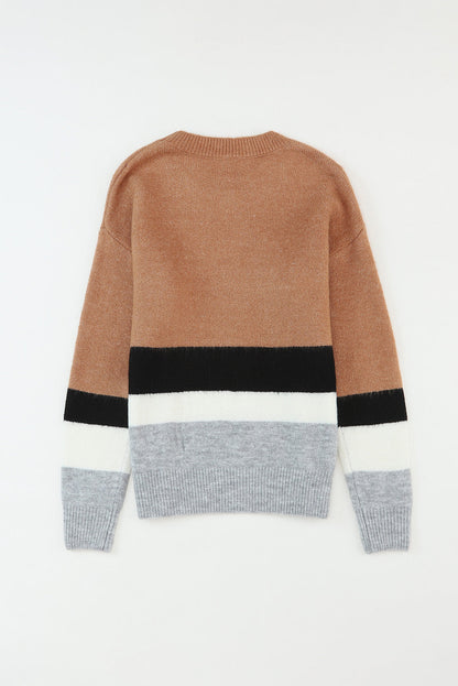 Elizabeth Striped Ribbed Knit Sweater