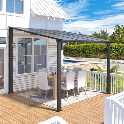 8x8 Wall-Mounted Gazebo Lean To Patio Clearance ShipItFurniture