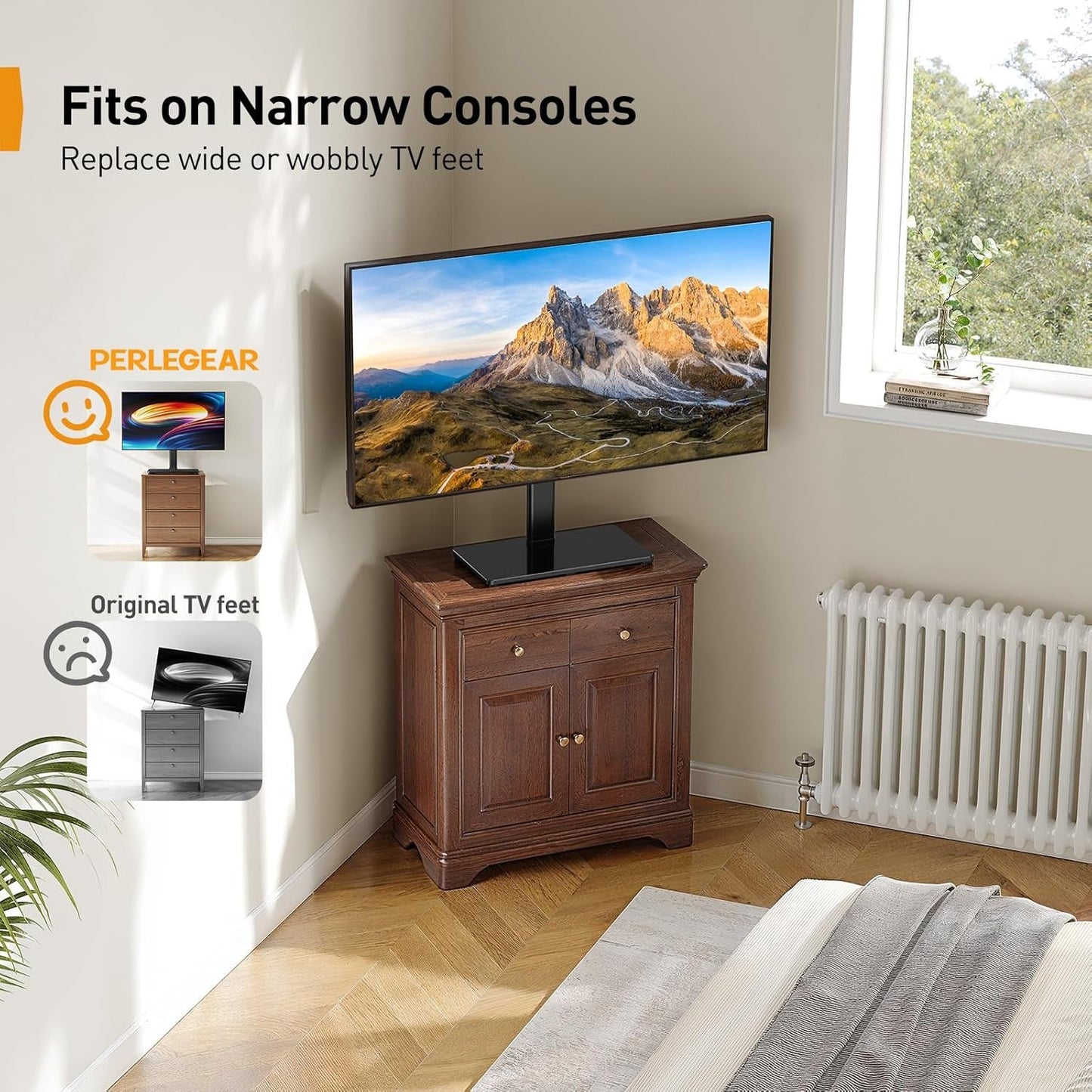 Tabletop TV Stand 23 to 60 Inches Height Adjustable