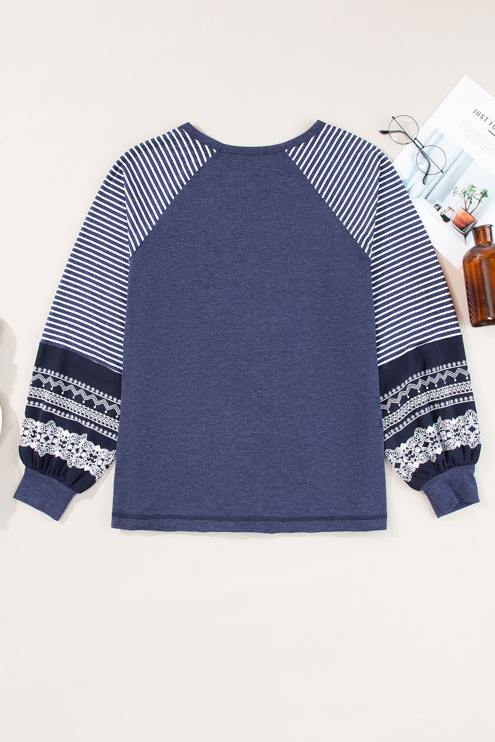 Kelsey Striped Raglan Long Sleeve Loose Top