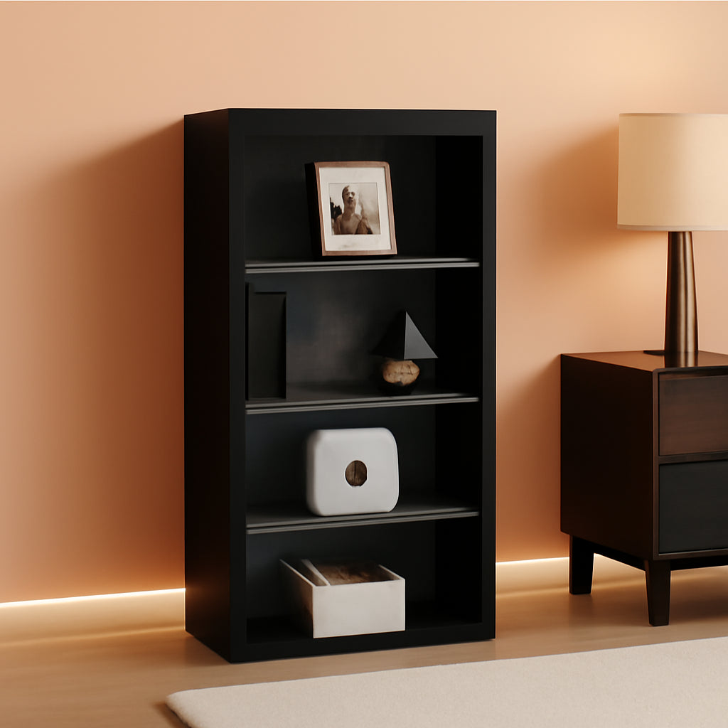 Black Bookcase With Adjustable Shelves For Home Office ShipItFurniture