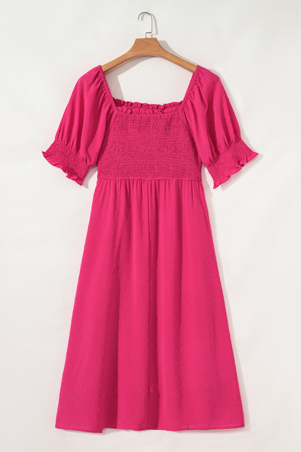 Marley Plus Size Swiss Dot Smocked Dress Threaded Pear
