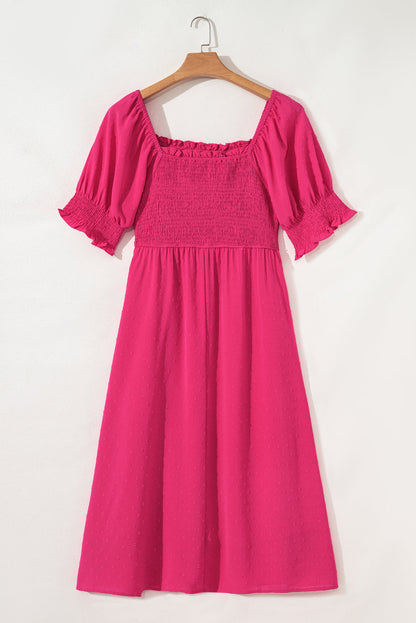 Marley Plus Size Swiss Dot Smocked Dress