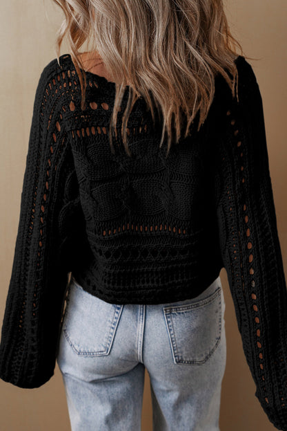 Emma Cable Knit Cropped Sweater