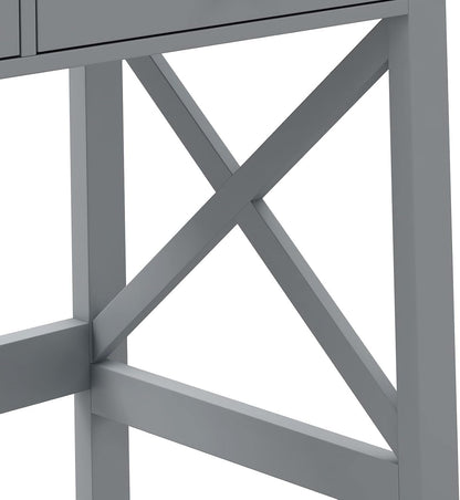 Home Office Desk Grey With Two Drawers Computer Table ShipItFurniture