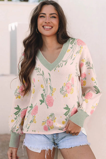 Clarimina Pattern Striped Loose Sweater