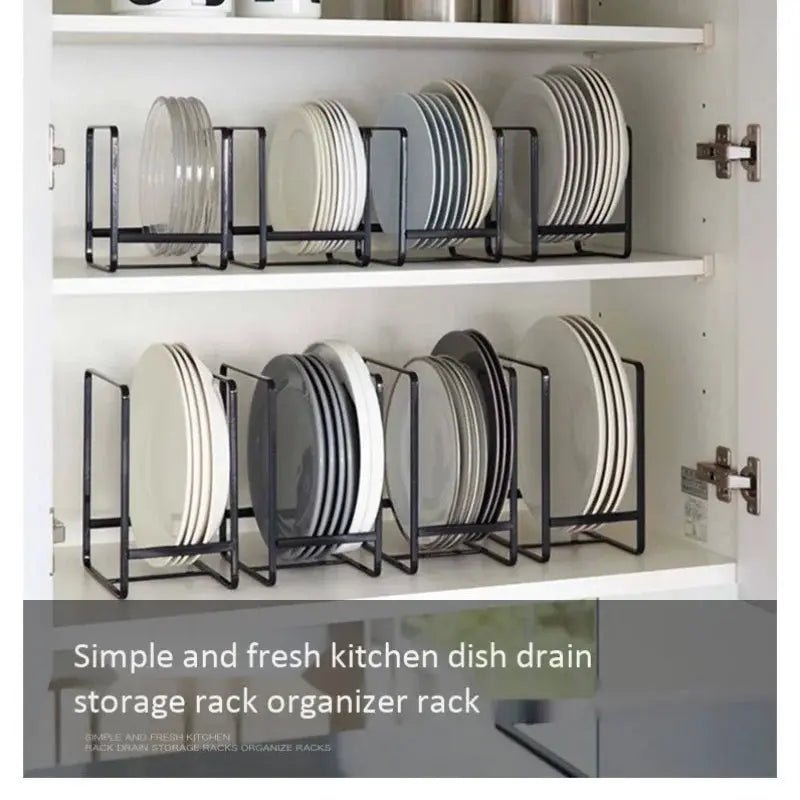 1pc kitchen cabinet plate storage countertop dish rack drawer dinner plate partition drain rack layered storage rack - Get it from Bo