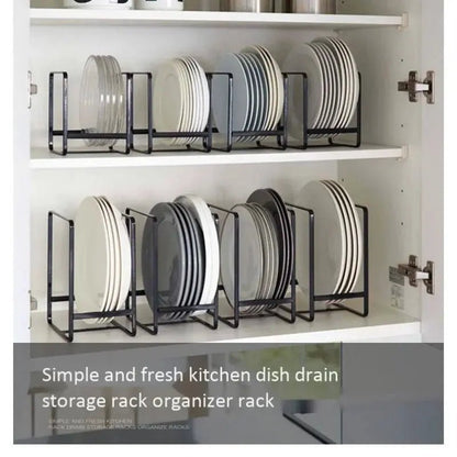 1pc kitchen cabinet plate storage countertop dish rack drawer dinner plate partition drain rack layered storage rack - Get it from Bo