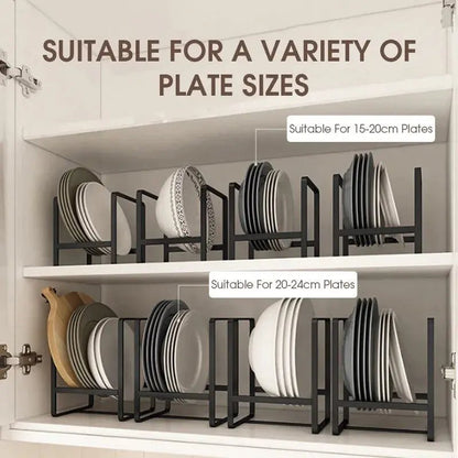1pc kitchen cabinet plate storage countertop dish rack drawer dinner plate partition drain rack layered storage rack - Get it from Bo