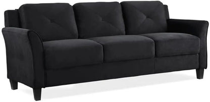 2 Piece Living Room Sofa And Loveseat Set In Black Microfiber Upholstery With 67.3 Inch Total Seat Width - Get it from Bo