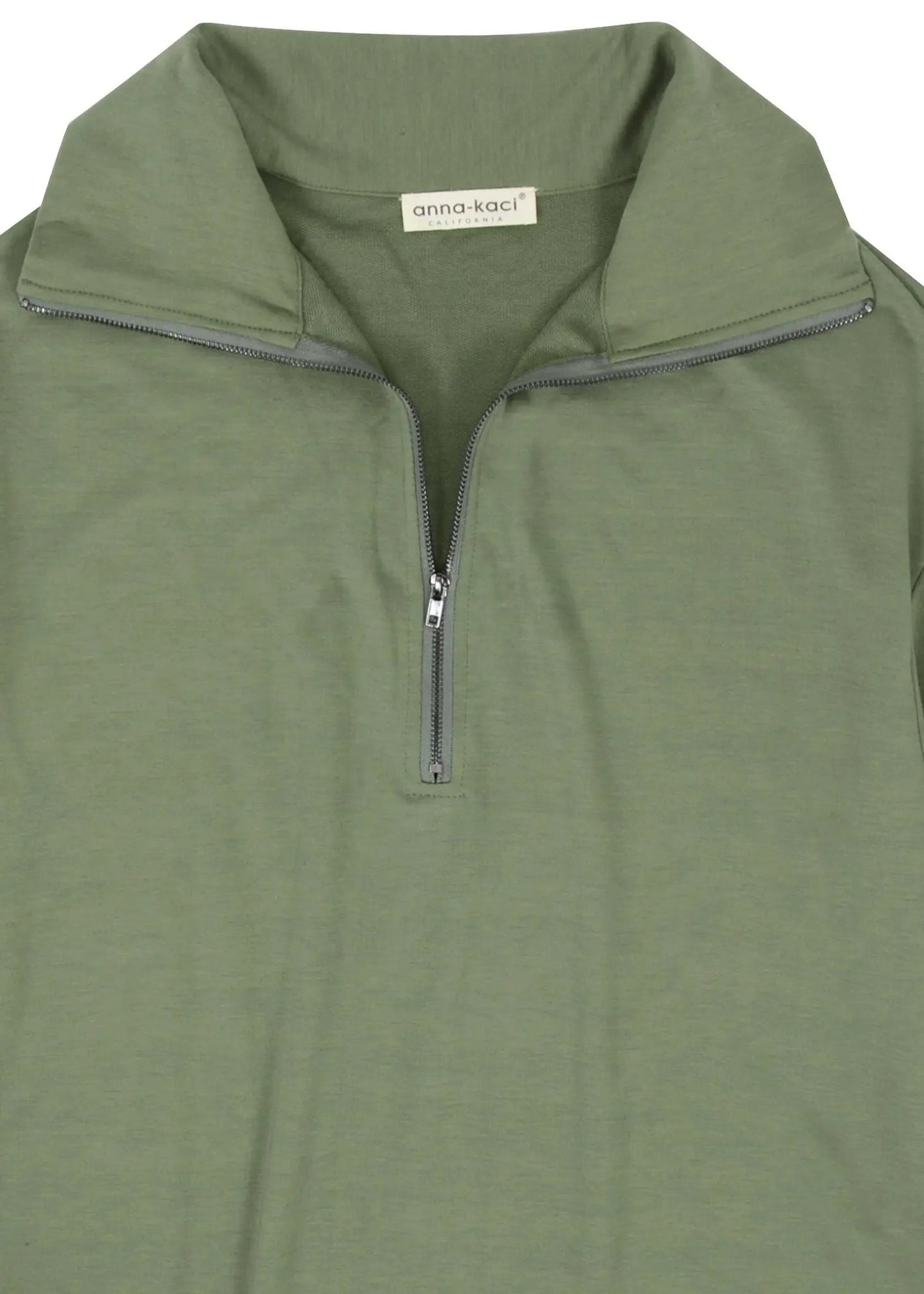 Zip Up Funnel Neck Sweater Anna-Kaci Wholesale