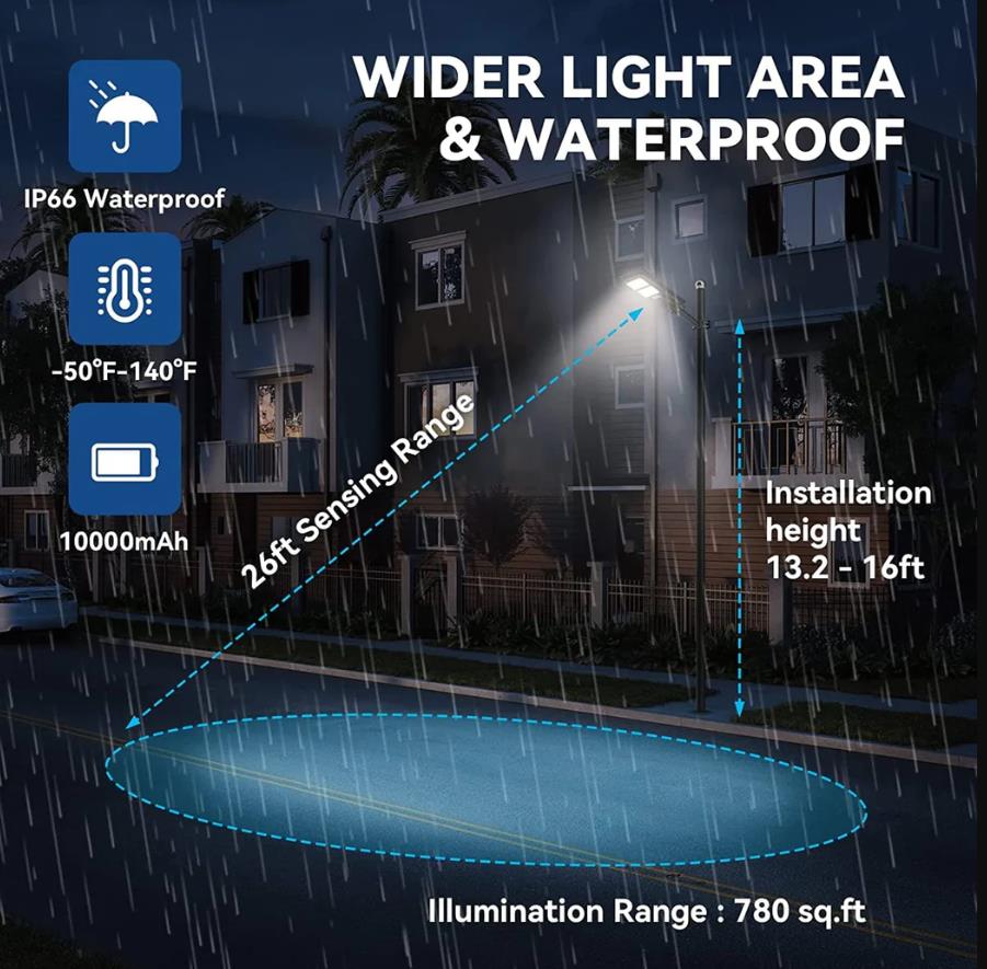 4 PACK 60W solar street light 6000 lumens Langy Solar Lights