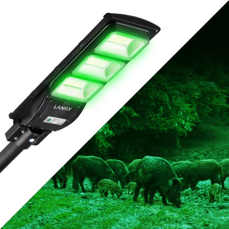 Solar Green Light for Hunting Hogs Deer,Fish light -15,000lumens Langy Solar Lights
