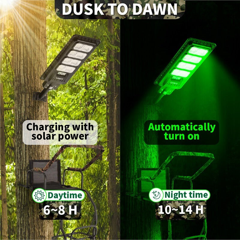 Powereful Solar Green Feeder Light for Hunting-25,000 lumens Langy Solar Lights