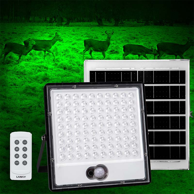 Solar Green Floodlight for Night Hunting -10,000 lumens Langy Solar Lights