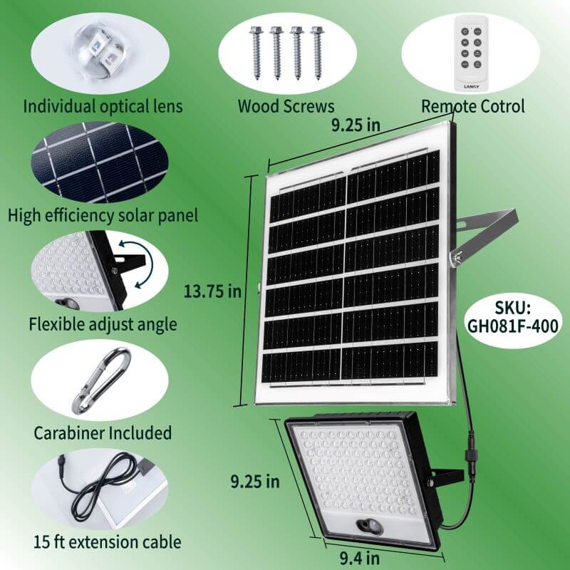 Solar Green Floodlight for Night Hunting -10,000 lumens Langy Solar Lights