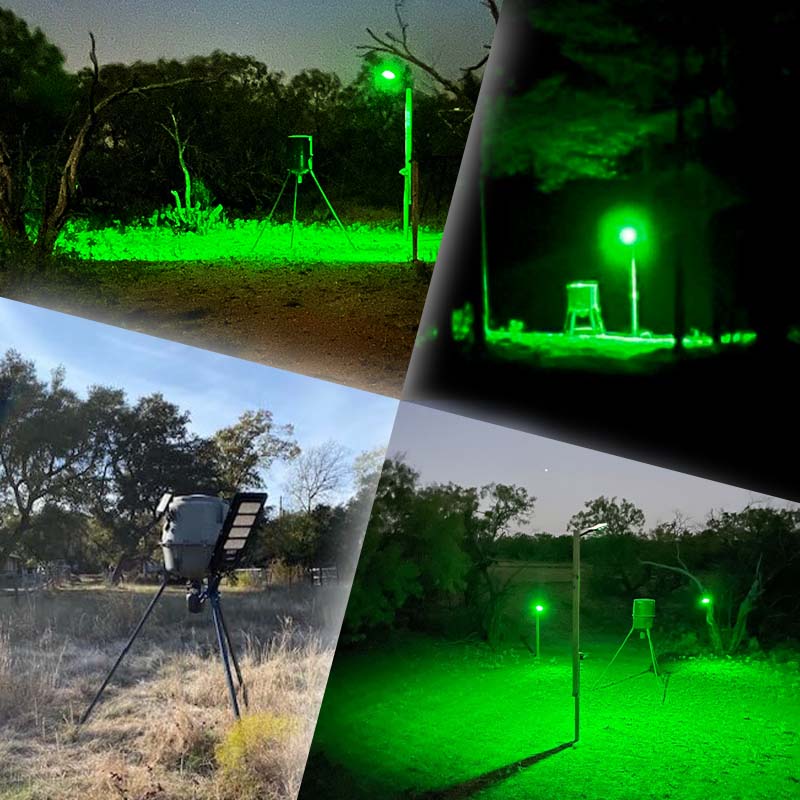 Solar Green Feeder Light for Hunting -10,000 lumens Langy Solar Lights
