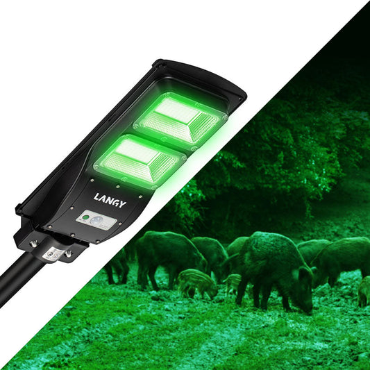 Solar Green Feeder Light for Hunting -10,000 lumens Langy Solar Lights