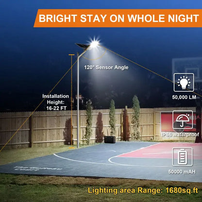 1800W Solar Street Light with 20ft /16ft Pole Langy Solar Lights