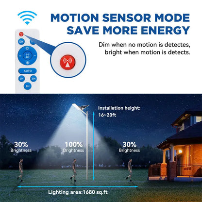 1800W Solar Street Light with 20ft /16ft Pole Langy Solar Lights