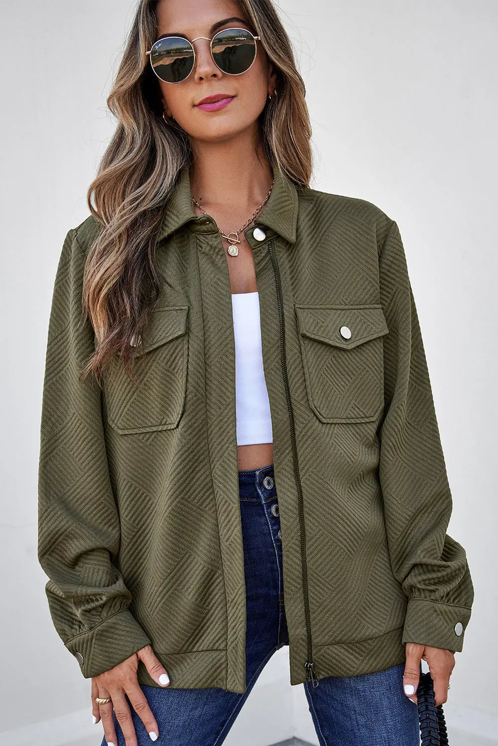 Remi Zip Up Flap Shirt