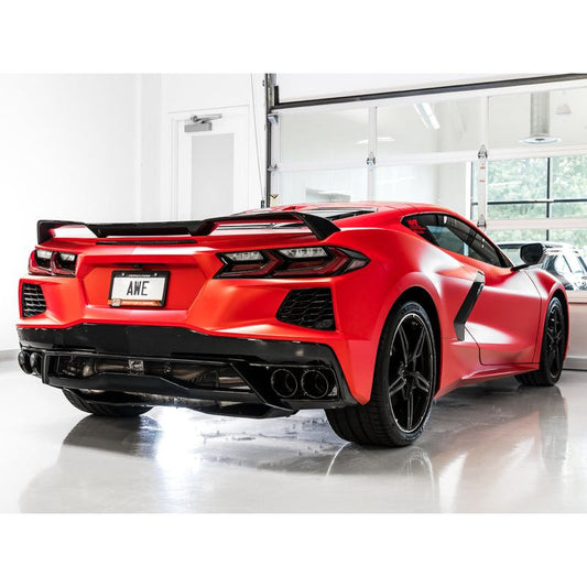 AWE Tuning 2020+ Chevrolet Corvette (C8) Touring Edition Exhaust - Quad Diamond Black Tips NP Motorsports
