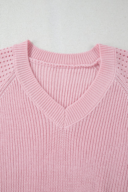 Evelyn Eyelets Raglan Sleeve Sweater