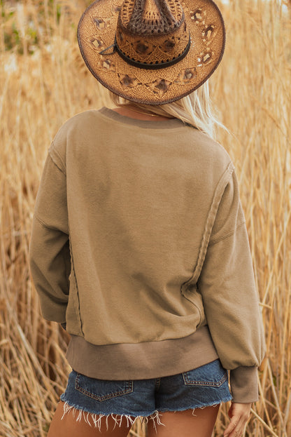 TatumFuzzy Sherpa Splicing Pullover Sweatshirt