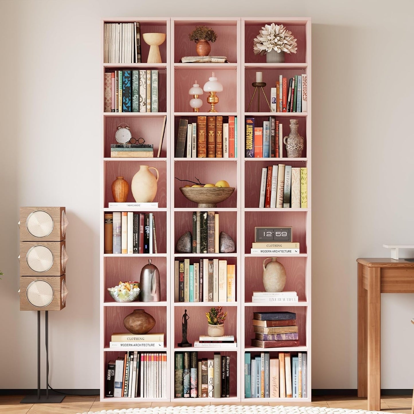 Tall Narrow Eight Tier Corner Bookcase For Home Office ShipItFurniture