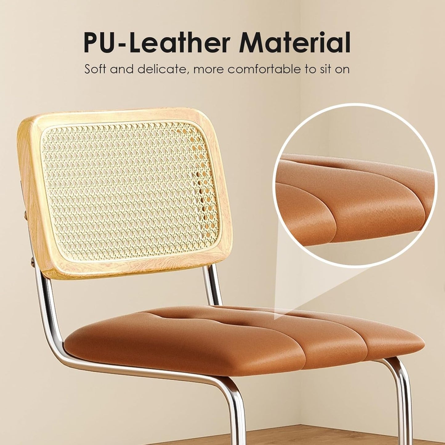 Upholstered PU Leather Bar Stools Set of Two ShipItFurniture