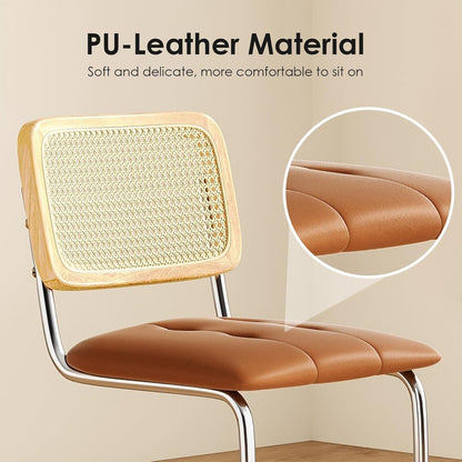 Upholstered PU Leather Bar Stools Set of Two ShipItFurniture