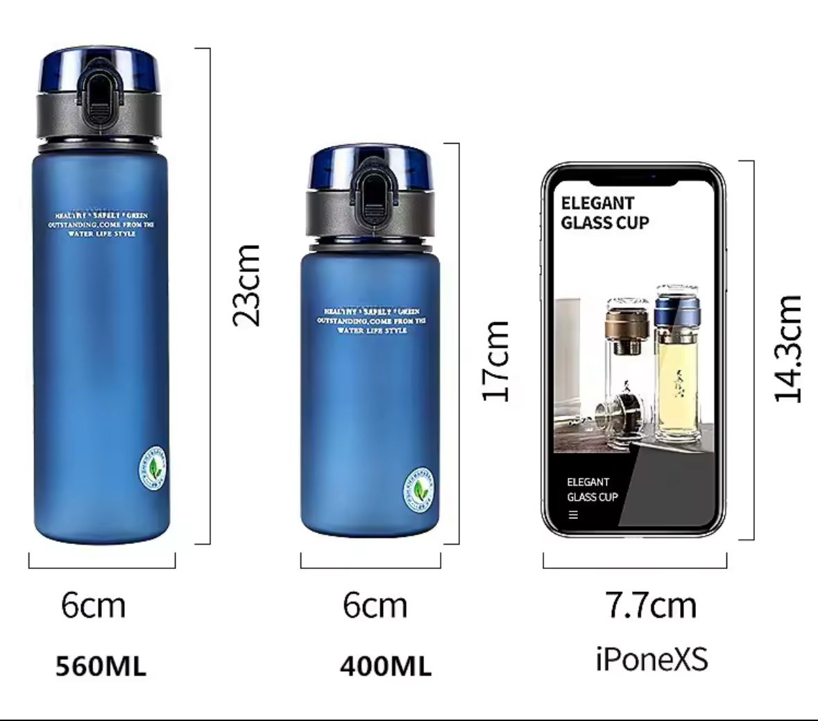 Leak-free sports water bottle, portable for travel and hiking. My favorite beverage bottle is 400ml and 560ml