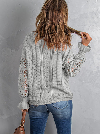Scarlett Lace Pointelle Knit Sweater