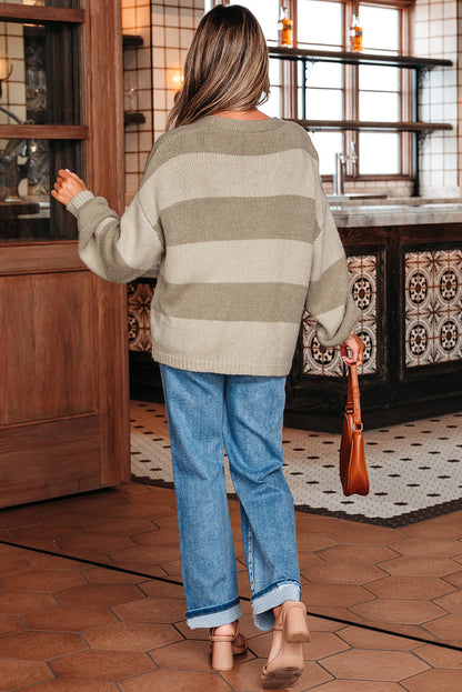 Amara Striped Knit Bow Tie Front Sweater Cardigan