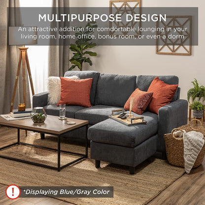 Compact Gray Sectional Sofa With Chaise Lounge Reversible ShipItFurniture