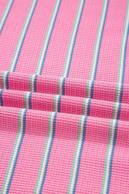 Giana Stripe Textured Knit Long Sleeve Top